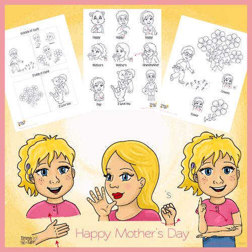 Coloring Pages-Mother's Day Card-Print at Home-Coloring Book-Emma & Egor-Emma & Egor