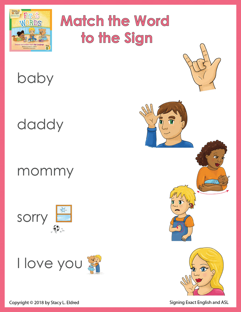 1st Vocabulary Sign Language Matching Game - Emma and Egor ASL-SEE ...