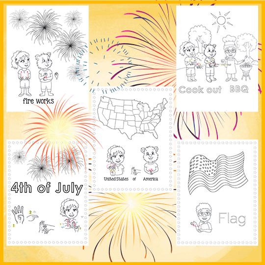 Coloring Pages-4th of July-Print at Home-Coloring Book-Emma & Egor-Emma & Egor