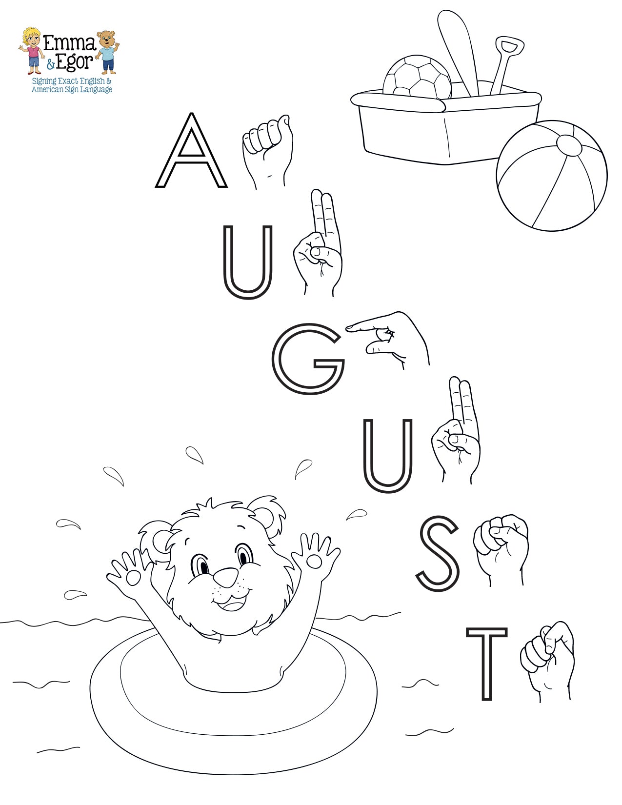 sign language coloring pages